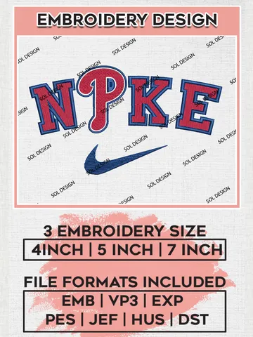 Nik.e Philadelphia Phillies Team Logo Embroidery Design, MLB Team Embroidery files, Philadelphia Phillies Baseball Team, MLB Phillies Team, Digital Download $6.99