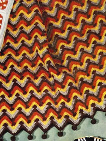 Crochet Pattern Vintage Afghan Chevron Digital Download PDF $1.90