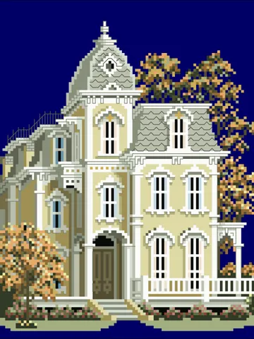 Vintage Cross Stitch Pattern Victorian House Counted Digital Download PDF $5.50