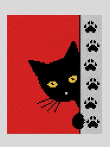 Black Cat Crochet C2C blanket pattern PDF $5.00