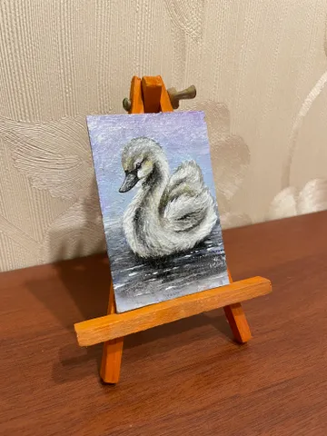 Картина маслом «Лебеденок» $8.00