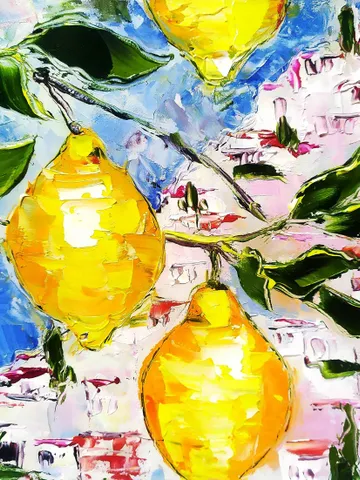 Italy Painting Original Art Coastal Painting Seascape Painting Sorrento Abstract Italy Painting Art Impasto Oil Painting by ArtProkopaloSv $200.00