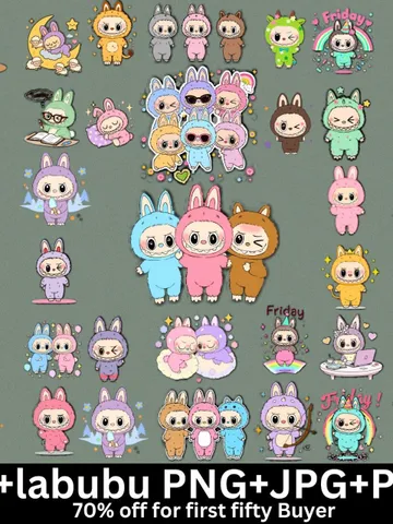 65 +Labubu Designs Png Bundle, Movie Cartoon Png Bundle, Labubu Character Bundle, Labubu Character Design, Labubu Bundle Png, Png file $6.99