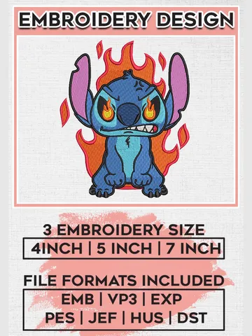 Mad Stitch Embroidery Designs, Lilo & Stitch Embroidery, Disney Embroidery Files, Machine embroidery Files, Digital Download EMB_CARTOON_127 $6.99
