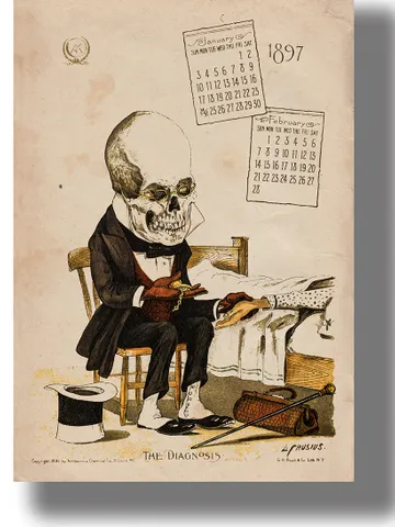 Doctor at the bedside of a dying man. $21.00