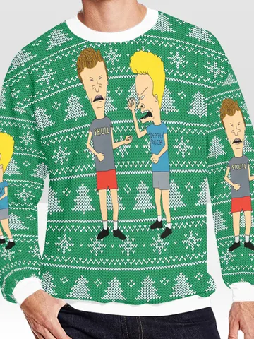 Beavis and Butthead Ugly Christmas Sweater, Christmas Sweatshirt $60.00