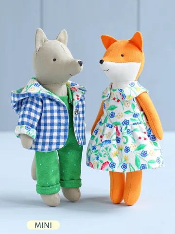 2 PDF Mini Wolf and Fox Stuffed Animals Sewing Patterns Bundle $11.00