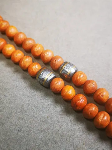 Gandhanra Handmade Tibetan Mala Spacer Beads,Cold Iron Stripe Dzi Marker Beads for Prayer Beads Necklace Accessories,0.35" × 0.35" $29.99