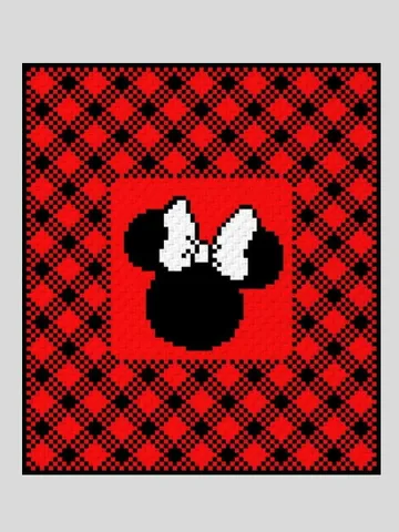 Buffalo Plaid Minnie Mouse-Crochet C2C graphgan blanket pattern $5.00