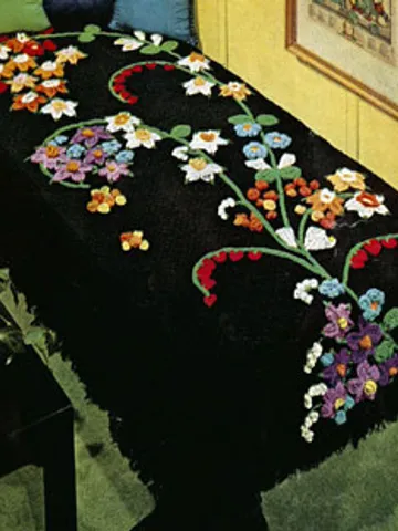 Crochet Pattern Vintage Afghan Flower Fountain Digital Download PDF $1.90