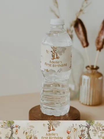 Editable Water Label Winnie the Pooh; Winnie the Pooh 1st Birthday; Printable Bottle Label; Winnie Pooh Party Decoration; Water Label poom88 $10.45