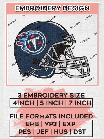 NFL Tennessee Titans Helmet Embroidery Designs, NFL Titans, NFL Embroidery Designs, NFL Tennessee Titans Machine Embroidery Design, Digital Download