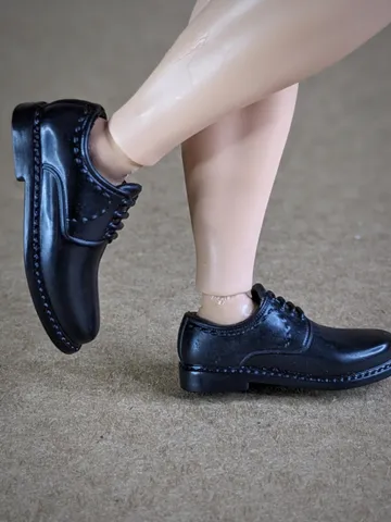 Classic black shoes for wide feet 1/6 scale male dolls $23.00