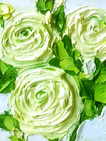 Ranunculus Painting Flowers Original Art Impasto Oil Painting Floral painting 4 by 4 in by ArtProkopaloSv $58.00