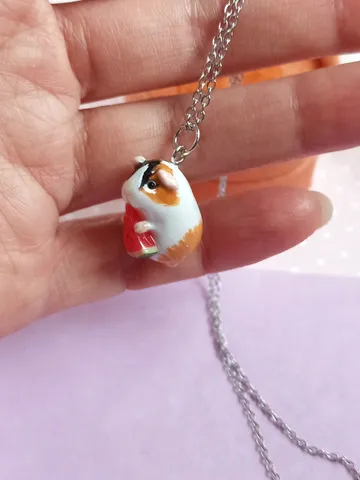 A guinea pig figurine handmade necklace (pre-order)
