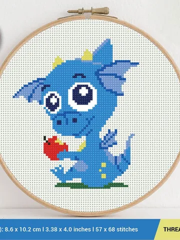 Baby Dragon Cross stitch pattern | Embroidery Pattern | Instant Download | Embroidery Designs $5.94