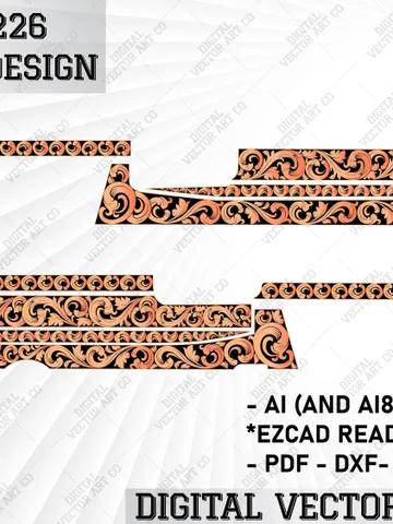 Sig P226 Scroll Design | Sig Sauer Engraving | P226 Scrolls Art | Svg Sig P226 | Vintage Scroll Design $50.00