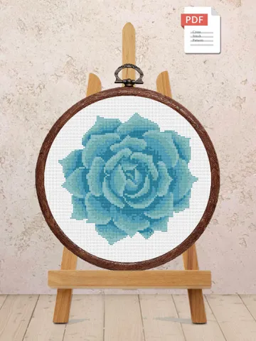 The Succulent Cross Stitch Pattern, Flower Cross Stitch Pattern, Embroidery Succulent, Flowers xStitch, Potted Flowers xStitch #flw012 $4.00