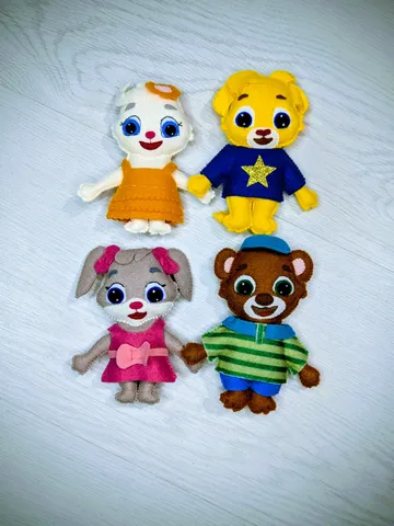 Jack and Jill | Hot cross buns | Are you sleeping | felt toys lion, rabbit, bear, cat