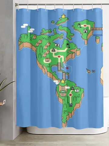 Super Mario World Map Shower Curtain $48.00