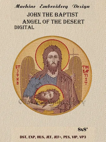 John the Baptist Angel of the Desert embroidery design $60.00