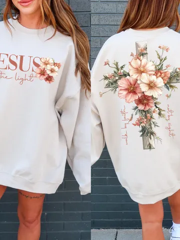 Jesus is the Light Png, Floral Christian Shirt Png, Motivational Quotes Png, Bible Verse Png, Floral Religious Png, His Grace is Enough Png $4.28