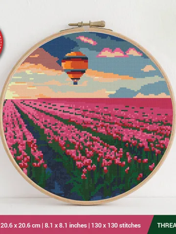 Flower Field Cross stitch pattern | Embroidery Pattern | Instant Download | Embroidery Designs $5.94
