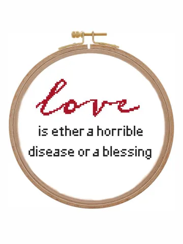 Hilarious Love cross stitch pattern Funny Valentine cross stitch phrase counted Sarcastic love saying xstitch chart PDF beginners easy $3.94