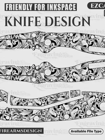 Knife Scroll Design,lasercut,laserengraving,fiberlaser,engravingfiles,laserpattern,engravingdesign,engravingpattern $39.99