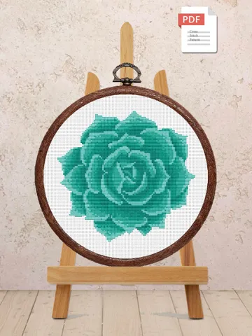 The Succulent Cross Stitch Pattern, Flower Cross Stitch Pattern, Embroidery Succulent, Flowers xStitch, Potted Flowers xStitch #flw011 $4.00
