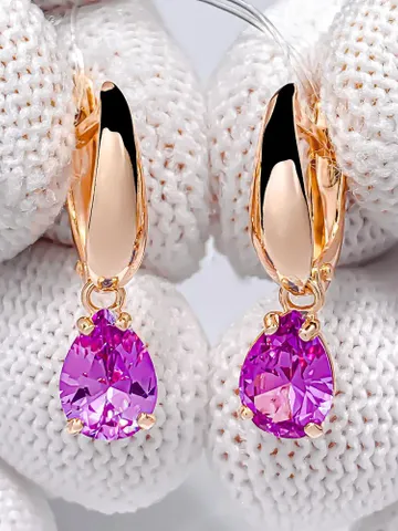 Earrings silver 925, gold 585 coating with alexandrite $95.00