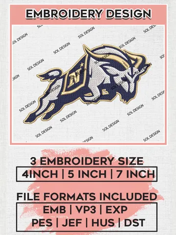 Navy Midshipmen Mascot Embroidery Designs, NCAA Logo Embroidery Files, NCAA Navy Midshipmen Logo, NCAA Embroidery Designs, Machine Embroidery Designs, Digital Download $6.99