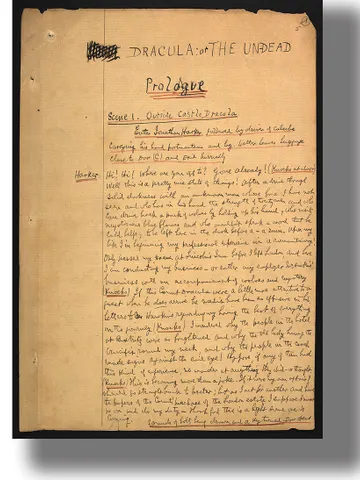 Dracula or the Undead. Reproduction of the first page of Bram Stoker's manuscript. $21.00