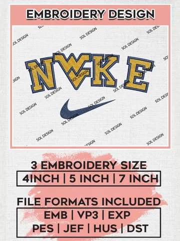 Nike West Virginia Mountaineers Machine Embroidery Design, NCAA West Virginia Mountaineers Embroidery Design Design files, NCAA Embroidery Designs, NCAA Machine Embroidery Designs, Digital Download $6.99