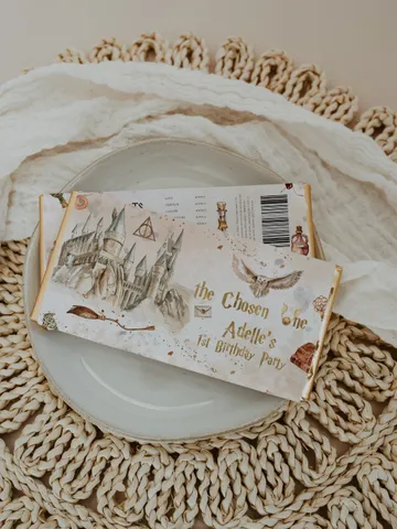 Editable Chocolate Bar Wrap Label Birthday Party; Magic School 1st Birthday; Printable Chocolate Bar Wrapper; Magical Party Decoration; W7 $10.45