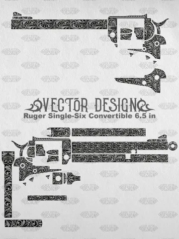 VECTOR DESIGN Ruger Single-Six Convertible 6.5 in Scrollwork $100.00