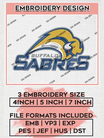 NHL Buffalo Sabres Team Writing Logo Embroidery Design, NHL Buffalo Sabres Logo Embroidery Files, Hockey Team Machine Embroidery, Machine Embroidery Design $6.99