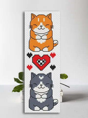 Cross stitch bookmark pattern Kawaii Kittens $2.20