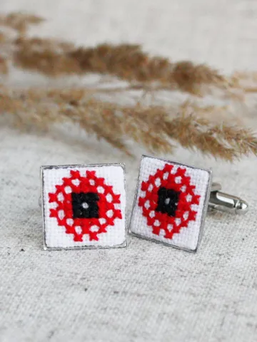 Ukrainian custom cufflinks Traditional folk wedding costume accessories for vyshyvanka Ukraine seller souvenir