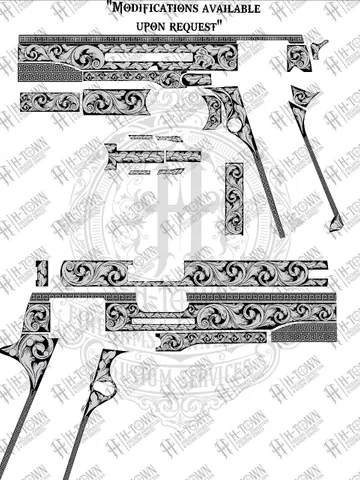 Colt 1911 Scroll Design: Firearm Engraving Template (Digital)