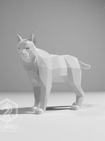 Lynx Papercraft, Cat, Digital Template, PDF Download, Gurko, 3D Low Poly, Pepakura, DIY Origami Sculpture, Paper Party Decoration, DIY Gift $24.00