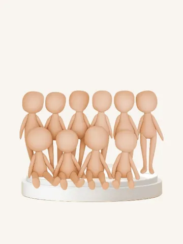 Set of 10 Almond Textile Blank Dolls – Wholesale Soft Body Crafting Dolls (8 inch)