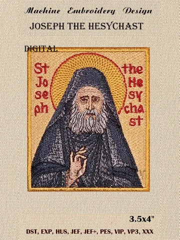 Joseph the Hesychast embroidery design $14.00