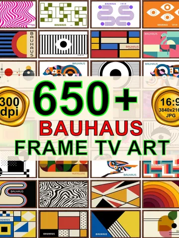 650 Bauhaus Art 4k Samsung Frame TV Art Collection, Frame TV Geometric Abstract Art Bundle, Digital Art for Frame TV, Bauhaus Tv Frame Art $5.63