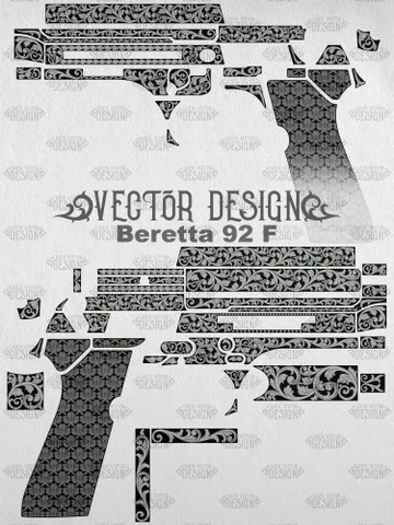 VECTOR DESIGN Beretta 92 F Scrollwork $100.00