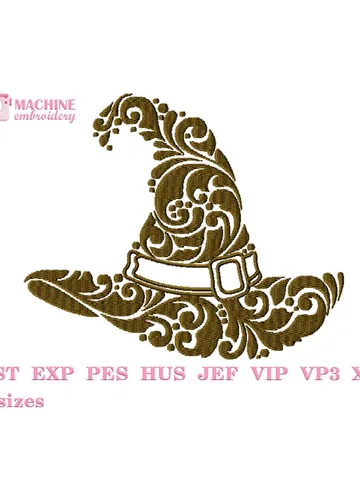 Halloween witch hat embroidery designs Machine embroidery pattern 4 size, Embroidery files wizard hat, Witches hat, Halloween decor #R18 $3.65