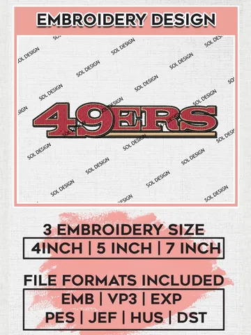 NFL San Francisco 49ers Wordmark Logo Embroidery Designs, NFL 49ers Embroidery Designs, NFL Embroidery Designs, NFL San Francisco 49ers Machine Embroidery Design, Digital Download $6.99