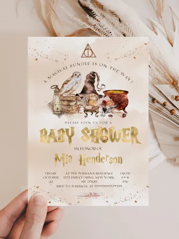 DIY Wizarding World Baby Shower iNVITATION; Magic School Baby Shower Template; School of Wizard Baby Shower invitation template; wP66 $11.62