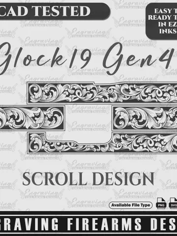 Engraving Firearms Design Glock 19 Gen4 Scroll Design $59.99