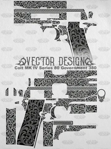 VECTOR DESIGN Colt MK IV Series 80 Government 380 Scrollwork $100.00